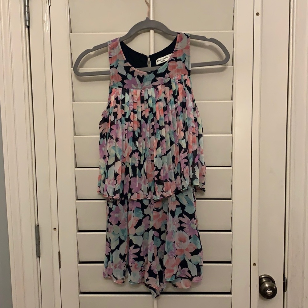 Floral open back romper